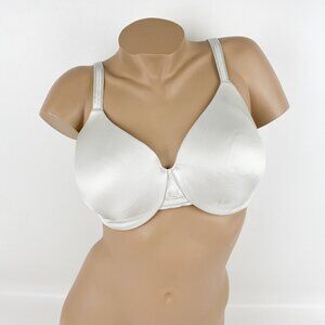 Women's Bali Underwire Bra size 38D White Silky Fabric
